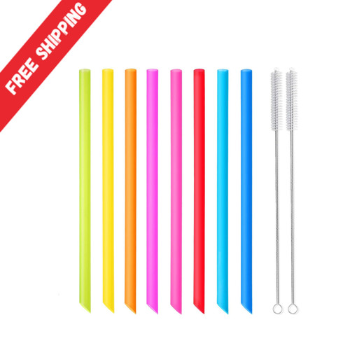 Jumbo reusable smoothie straws - reusable,