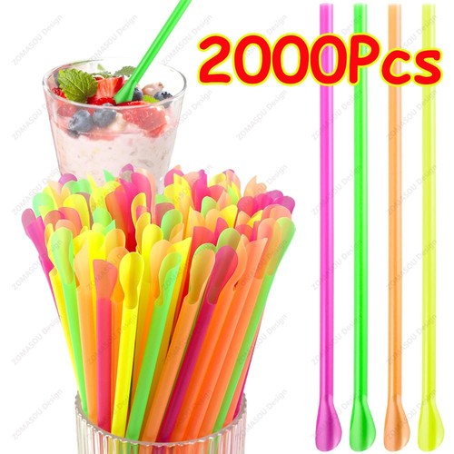 Beverage spoon straws color - spoon,