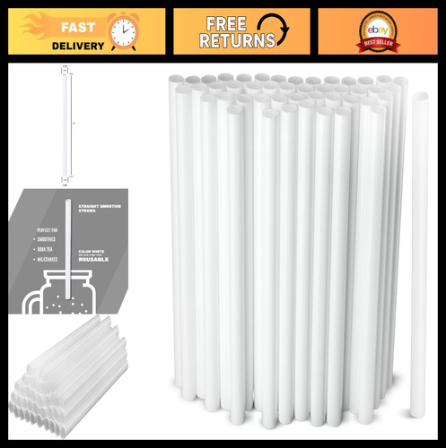 Jumbo white smoothie straws - jumbo,