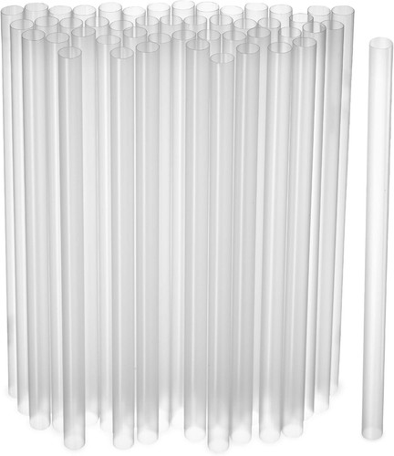 Clear jumbo smoothie - clear, straws