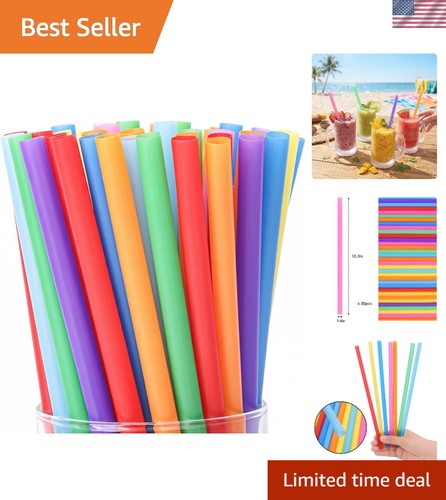 3in colorful jumbo straws - colorful,