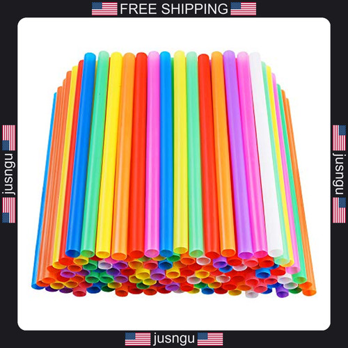 Jumbo plastic straws - plastic, pack