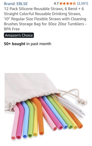 Silicone drinking straws - silicone,