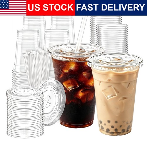 Clear plastic cups lids - lids, straws