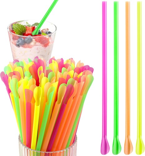 200pcs snow cone - spoon, straw