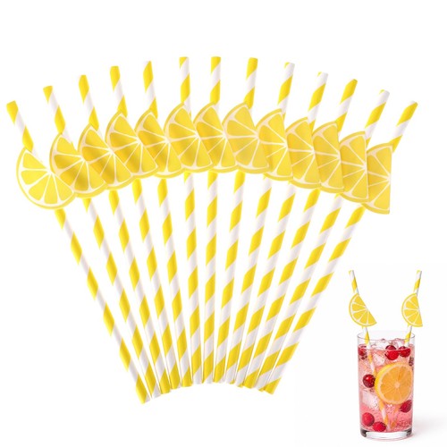 Pcs lemon paper - straws,