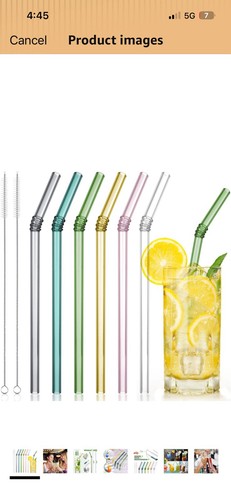 Pack reusable glass straws - reusable,