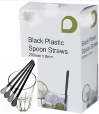 1000 Black Spoon Straws